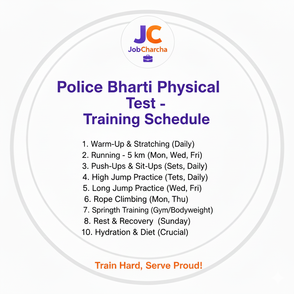 Police Bharti Physical Test Complete Training Schedule - 90 Days Program 2026